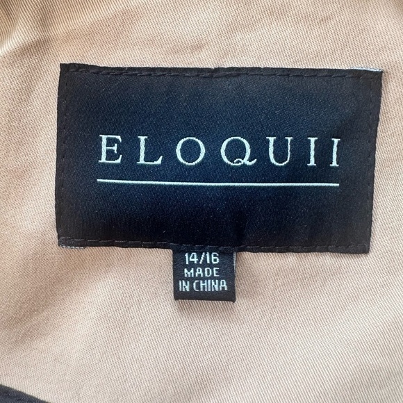 Plus Size Eloquii Puff Sleeve Double-Breasted Trench Coat - Picture 7 of 7